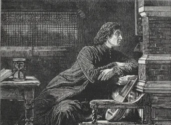 Luther am Fenster, Illustration aus Die Geschichte des Protestantismus von James Aitken Wylie, veröffentlicht 1878