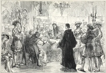 Luther vor dem Reichstag zu Worms, Illustration aus Die Geschichte des Protestantismus von James Aitken Wylie (1808-1890), veröffentlicht 1878