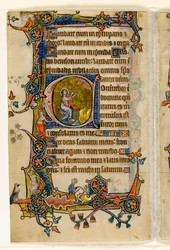 MS 1-2005, fol. 207v: Jesaja betet, historiierte Initiale aus dem Macclesfield Psalter, Use of Sarum, Ostanglien, um 1330