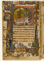 MS 1-2005, fol. 235v: Der Tod schlägt zu, historisierte Initiale 