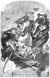 Macbeth - Illustration in „Gesammelte Werke von William Shakespeare“ 1866 - Die Illustrationen und die allgemeine Form dieser Ausgabe sind von Cassell