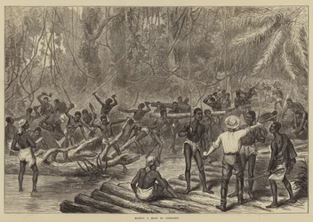 Bau einer Straße nach Coomassie (Stich)