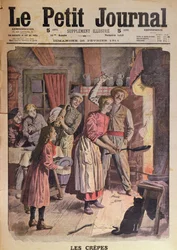 Pfannkuchen machen, Illustration aus Le Petit Journal, 26. Februar 1911