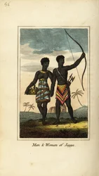 Mann und Frau aus Jagga, aus den Königreichen Monoemugi und Caffraria, Afrika