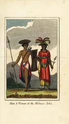 Mann und Frau der Molukkeninseln (Maluku-Inseln)