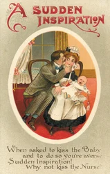 Mann küsst Krankenschwester