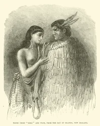 Maori-Häuptling Heki und Frau, aus der Bay of Islands, Neuseeland