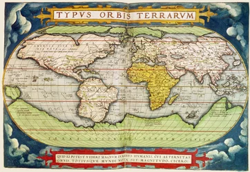 Karte, die die Weltumsegelung von Sir Francis Drake (ca. 1540-96) zeigt, graviert von Frans Hogenburg (1535-90)