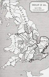 Karte von Britannien im Jahr 665, aus 