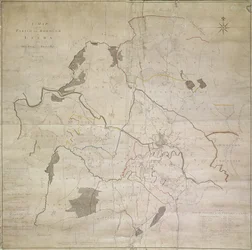 Karte von Leeds, vermessen von John Tuke