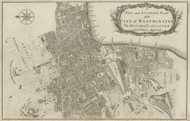 Karte der City of Westminster und des Herzogtums Lancaster, London