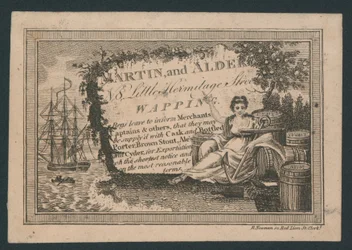 Martin und Alder, 8 Little Hermitage Street, Wapping, Bierlieferant, Visitenkarte