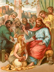 Maria wäscht die Füße Jesu