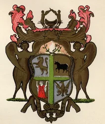 Freimaurerbanner im Besitz der Loge von York, um 1776, aus The History of Freemasonry, Band II, veröffentlicht von Thomas C. Jack, London, 1883