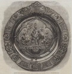 Freimaurerschild, präsentiert an General Ramsay, Provinzial-Großmeister von Bengalen (Stich)