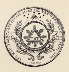 Freimaurersiegel, aus „The History of Freemasonry, Band III“, veröffentlicht von Thomas C. Jack, London, 1883