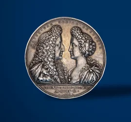 Medaille zur Erinnerung an die Krönung von Wilhelm und Maria, 1689 (Vorderseite von 419668)