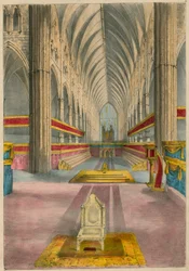 Morgans Dioramische Ansicht der Krönung in der Westminster Abbey, 28. Juni 1838, London