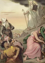Moses kommt vom Berg Sinai herab