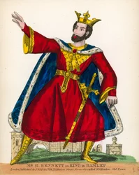 Mr. G. Bennett als der König in Hamlet