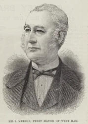 Herr J. Meeson, erster Bürgermeister von West Ham (Stich)