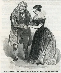 Herr Keeley als Caleb und Fräulein M. Keeley als Bertha