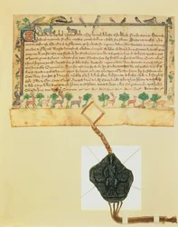 Ms.46-1980 Freier Warren-Charter, Gewährung von Jagdrechten durch Edward I. an Roger de Pilkington