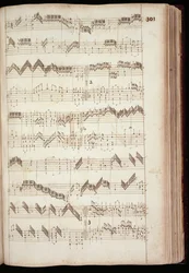 Mu Ms 168, S.301: Seite aus dem Fitzwilliam Virginal, eine Anthologie von Tastenmusik des 16. und frühen 17. Jahrhunderts