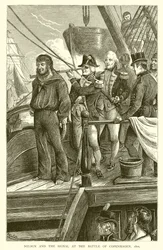 Nelson und das Signal in der Schlacht von Kopenhagen, 1801