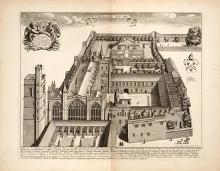 New College, Tafel 19 aus Oxonia Illustrata von David Loggon, Oxford 1675