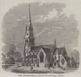 Neue Kongregationalkirche in Lewisham, Surrey (Stich)