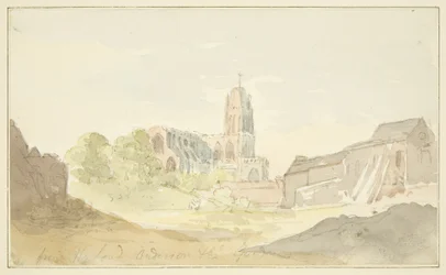 Nordostansicht von St. Mary Redcliffe vom Harford Anderson Garten