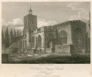 Nordostansicht der Stepney-Kirche, London
