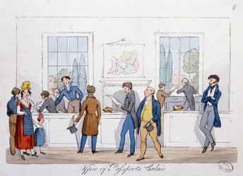 Passbüro in Calais, 1822