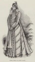 Opernmantel aus leichtem Stoff (Lithografie)