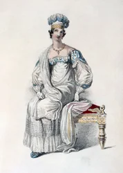 Opernkleid, Modeplatte aus Ackermanns Repository of Arts