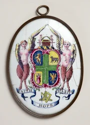 Ovale Plakette mit Freimaurerabzeichen