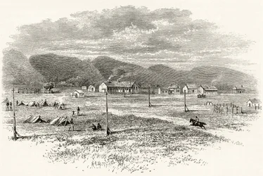 Peake Overland Telegraphenstation, Südaustralien, ca. 1880, aus 