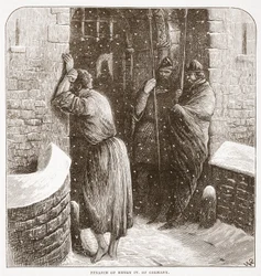 Buße von Heinrich IV. von Deutschland, Illustration aus Die Geschichte des Protestantismus von James Aitken Wylie, veröffentlicht 1878
