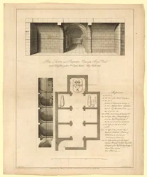 Plan der königlichen Gruft unter der Kapelle von König Heinrich VII., Westminster Abbey, erbaut 1737