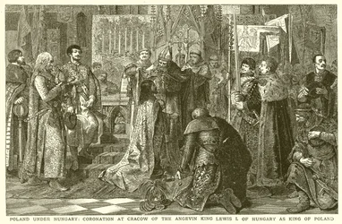 Polen unter Ungarn: Krönung in Krakau des Anjou-Königs Ludwig I. von Ungarn zum König von Polen