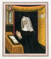 Porträt von Margaret Beaufort, Gräfin von Richmond und Derby (1443-1509), Gründerin des St. Johns College, Cambridge, aus The History of Cambridge, veröffentlicht von R. Ackermann, 1815