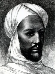 Porträt von Muhammad Ahmad (1844-1885), bekannt als Mahdi, Anführer der Derwische im Krieg gegen die Briten im Jahr 1884, Kolonialkriege, Sudan
