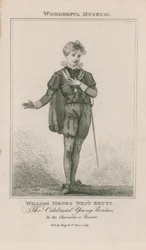 Porträt von William Henry West Betty als Hamlet