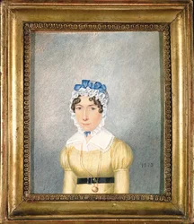 Porträt einer Dame mit einem goldenen Medaillon, 1823
