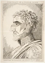 Porträt eines edlen Herzogs, ich denke, dieser Kopf besitzt einige militärische Talente, veröffentlicht von Thos McLean, 1829