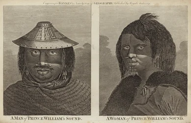 Porträts eines Mannes und einer Frau aus Prince Williams Sound