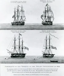 Porträts der Schiffe der Polarexpedition von 1818 (Gravur)