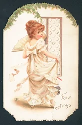 Hübsches Mädchen tanzt, Weihnachtskarte