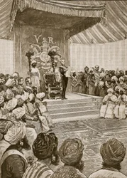 Proklamation der Königin zur Kaiserin von Indien im Jahr 1877, Illustration aus Cassells Illustrated History of England